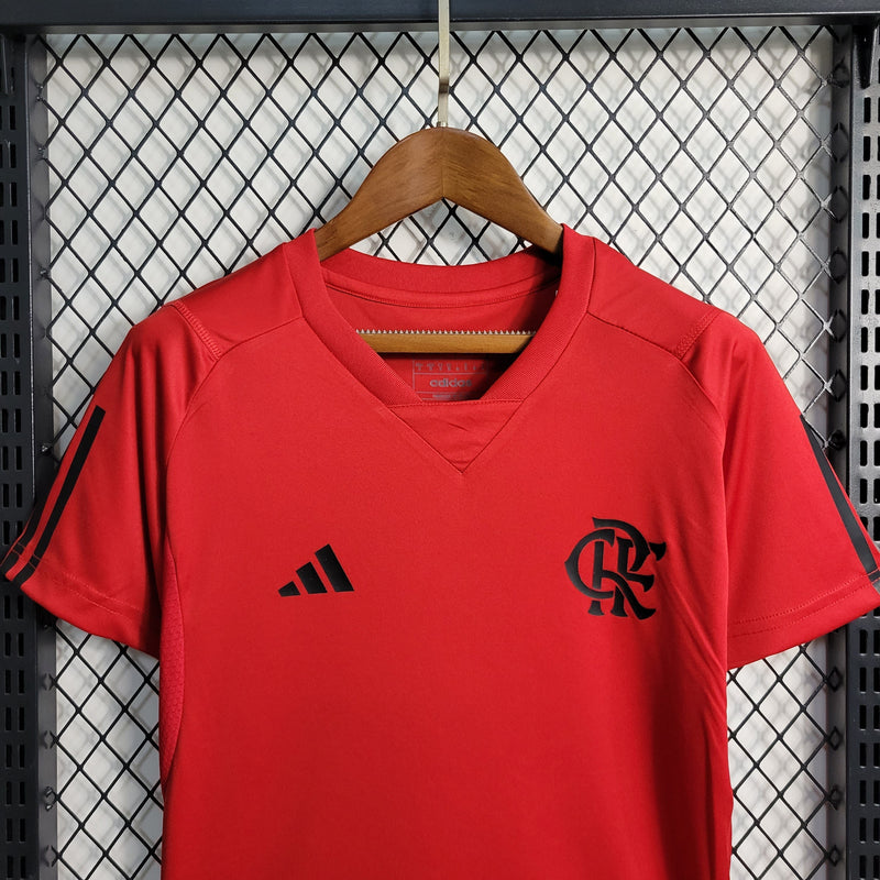 CAMISA FEMININA DO FLAMENGO 23/24 VERMELHO TREINO - VELOP SPORTS