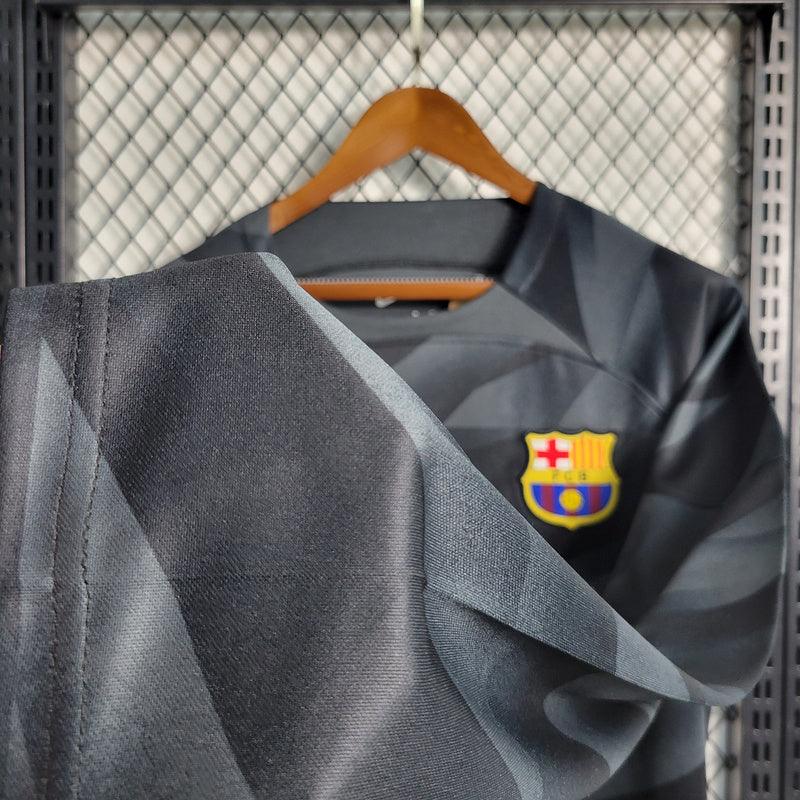 CAMISA MANGA LONGA DO BARCELONA 23/24 BLACK - VELOP SPORTS