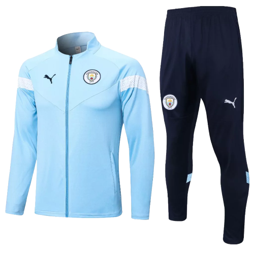 Agasalho de Viagem Manchester City - Masculino - Azul Claro - VELOP SPORTS